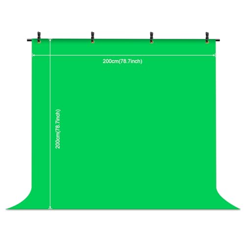 PULUZ Green Screen Backdrop Kit with Stand, 6.5X6.5ft Portable Green Screen Stand kit, GreenScreen Background with Stand Carrying Bag Clamp for Photoshoot, Photography Video, Live Streaming - size: 6.5 X 6.5 Ft