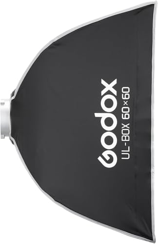 Godox 24" Square Softbox Quick Release, UL 60x60cm Universal Bowens Mount Soft Box Fast Setup for Studio Photography, Streaming, Video Lights with Diffusers/Honeycomb Grid/Diffuser Plate - size: 60x60cm /24"