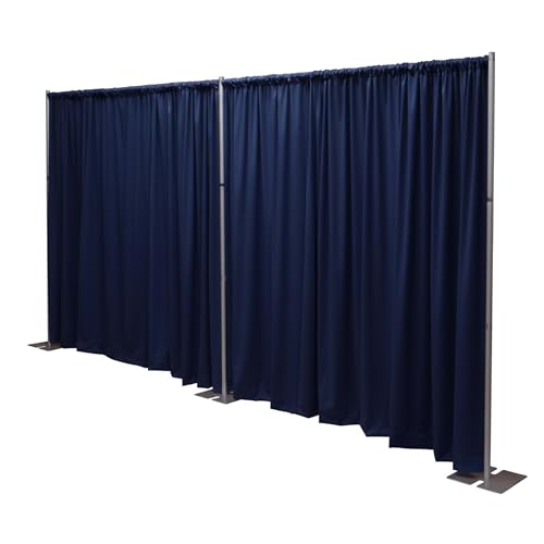 OnlineEEI Pipe & Drapes Portable Stand Kit, 8FT x 20FT Photo Backdrop Set with Portable Stand, Photography Background for Weddings, Birthday Parties, Business Events (Navy) - color: Navy Blue