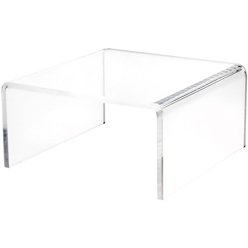 Plymor Clear Acrylic Short Square Display Riser, 5" H x 10" W x 10" D (3/8" thick) - size: 5" x 10" x 10"