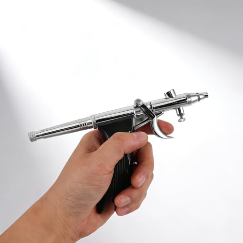 Gogogmee 1Set Handheld Airbrush Kit Fluid Cup Gun, 0.5mm Air Brush for Commercial Arts Creation, Makeup Styling, Craft Painting and Model Coloring for Hobby and Professional