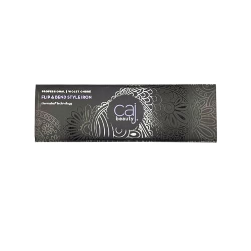 CAJ Beauty Flip & Bend Style Iron in Violet Ombre, Thermatru Technology, 1" Titanium Floating Teeth Comb, Automatic Shut-Off, Color-Coded LED Lights for Easy Temperature Indication - color: Violet Ombre