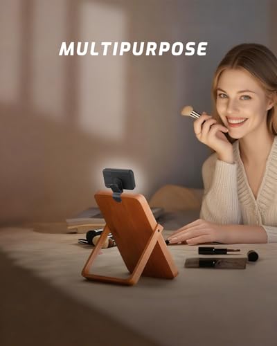 Portable Selfie Light for iPhone: Rechargeable Phone Fill Lights, Ring Light for Camera Picture, Makeup Photo, Video Conferences, Laptop Use, Zoom Meetings, TikTok, Vlog Photography - color: Black-white