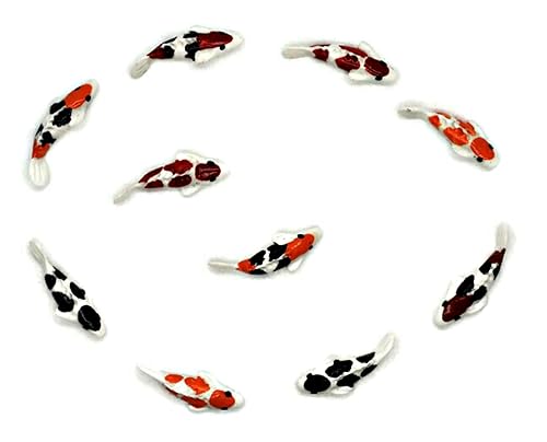 Mini Koi Fish Figurines Garden 10 Mix Colorful Koi Fish Animal Figurine Garden Display Minimal Decoration