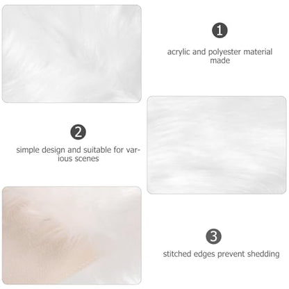 Luxshiny Fluffy Nail Background Fabric for Photography, Plush Mesh Backdrop for Nail Salon Photo Studio, White Soft Texture Flat Lay Photo Prop for Manicure Display