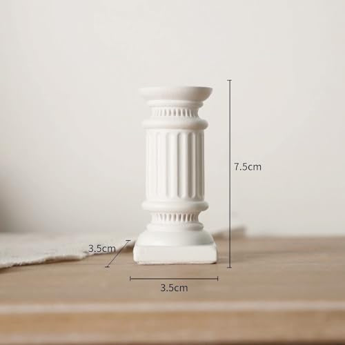 Mini Nordic Resin Roman Column, Greek Sculptural Angel Display, Photo Props, Candle Holder, Sketching Art Teaching Tools (Doric (White) - 7.5cm) - color: Doric (White) - 7.5cm