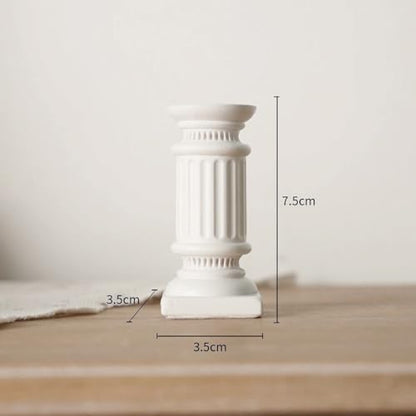 Mini Nordic Resin Roman Column, Greek Sculptural Angel Display, Photo Props, Candle Holder, Sketching Art Teaching Tools (Doric (White) - 7.5cm) - color: Doric (White) - 7.5cm