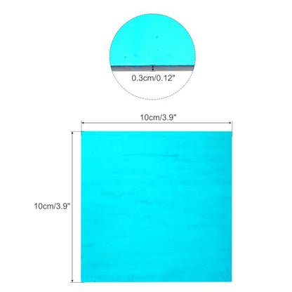 MECCANIXITY Stained Glass Sheet Mosaic Tile 3.9 Inch x 3.9 Inch Blue Stained Glass Sheets for Crafts DIY, Art Project - color: Blue