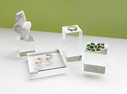 Acrylic ring risers for display, Clear jewelry stand display risers, Retail earring riser for display home decor【1.57 L x1.57 W x3.15 H inch】 - size: 1.57 L x1.57 W x3.15 H inch