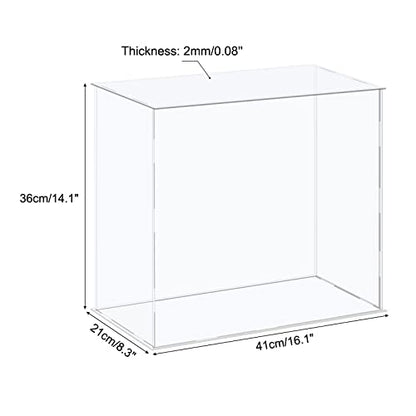 MECCANIXITY Acrylic Display Case Plastic Box Cube Storage Box Clear Assemble Showcase 16.1x8.3x14.1 Inch for Collectibles - size: 16.1x8.3x14.1 Inch