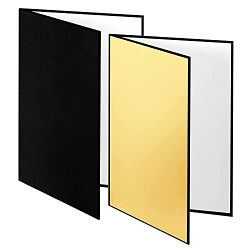 2PCS 4 in 1 12"x8" Photography Light Reflector Cardboard, A4 Paper Folding Light Diffuser Board for Studio, Still Life, Product Shooting - Black, Gold, Silver, White - color: Black/Gold/Silver/White, size: A4