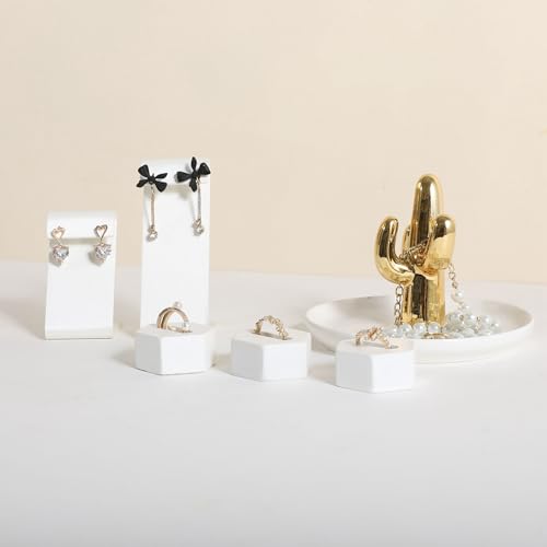 White earring holder for girls, Leather earring display stand for selling, Jewelry earring hanger for boutique store【White-Earring stand-2pcs】
