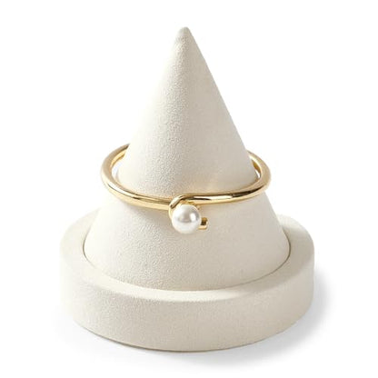 Microfiber Single Bracelet Bangle Display Stand Jewelry Bracelet Bangle Cone Display for Selling(Beige) - color: Beige