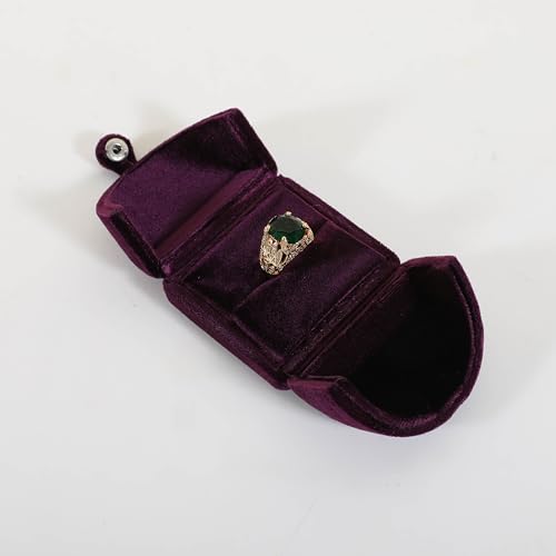 Purple Velvet Jewelry Organizer Box, Soft Lined Jewelry Display Holder with Luxury Design, Elegant Jewelry Display Case for Women【Ring Storage, Purple】 - color: Purple