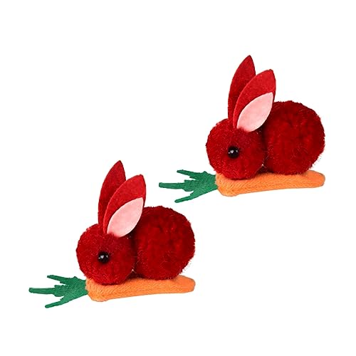 2pcs Plush Hair Clips Carrot Design for Boy Girl Cute Cartoon Hair Accessories for Girls for Easter Celebrations and Party Photo Props