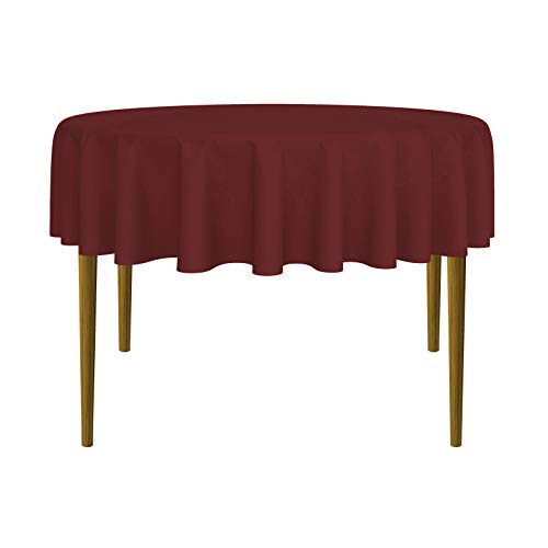 Lann's Linens - 70" Round Premium Tablecloth for Wedding/Banquet/Restaurant - Polyester Fabric Table Cloth - Burgundy - color: Burgundy, size: 70" (Round)