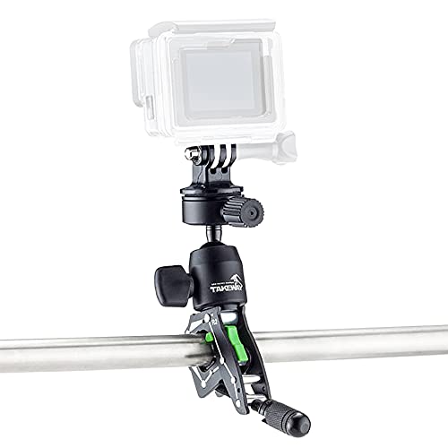 Adjustable Camera Clamp Mount with 360°Rotatable Mini Ball Head and 1/4" Screew Quick Release Tabletop C Clampod Bar Clamp for GoPro/Brinno/DSLR/MILC/SLR Camera and More Action Camera - style: R2