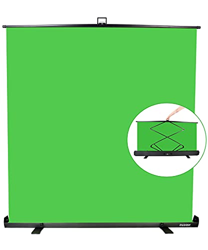 FUDESY Extra Large Green Screen, 74W X 77H inches Collapsible Chromakey Panel,Portable Retractable for Tiktok Video, Live Game,Aluminum Base,Wrinkle Resistant Fabric,Pull-up Style,Auto-Locking Frame - color: Green, size: 74 x 77in