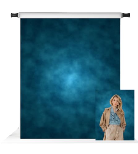Kate 5x7ft Blue Abstract Backdrop for Photography Dark Blue Portrait Headshot Fabric Background Photo Studio Props - color: Blue, size: 5x7ft