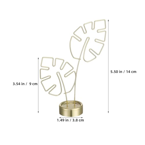 Didiseaon 4 Pcs Monstera Shape Card Holders with Clips Metal Photo Memo Clamp for Desk Home Wedding Party Decoration