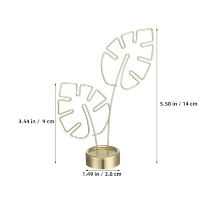 Didiseaon 4 Pcs Monstera Shape Card Holders with Clips Metal Photo Memo Clamp for Desk Home Wedding Party Decoration