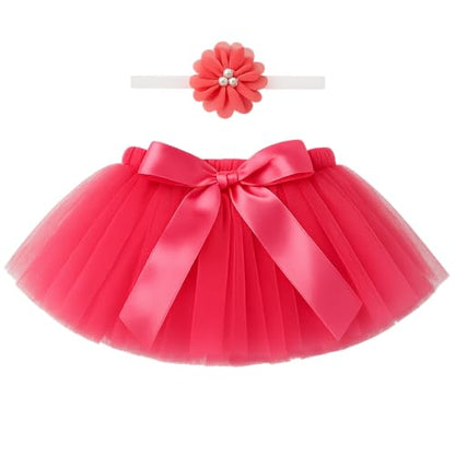 Matissa Newborn Baby Girl/Boy Crochet Knit Costume Photography Prop Hats Outfits - color: Baby Tutu Red