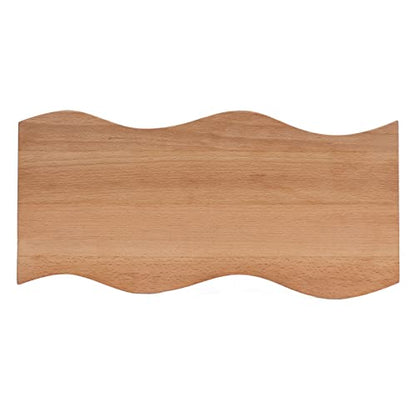 Wooden Bread Dessert Tray, Multifunction Serving Tray, Natural Beech Wood Geometric Snack Plate with Smooth Edges for Home Kitchen, Parties and Food Photography (water ripple shape) - size: 15.7"L x 7.1"W
