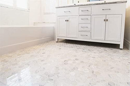 Tenedos Calacatta Gold Marble 2 inch Hexagon Mosaic Tile Polished for Kitchen Backsplash Bathroom Flooring Shower Surround Dining Room Entryway Corrido Spa (1 Sheet)