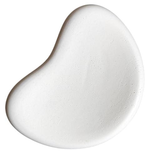 Chunky Pebble Tray, Bean Trinket Tray, Asymmetrical Tray, Oblong Dish, Jewelry Display, Irregular Tray, Cloud Display, Nordic Concrete Decor (White) - color: White
