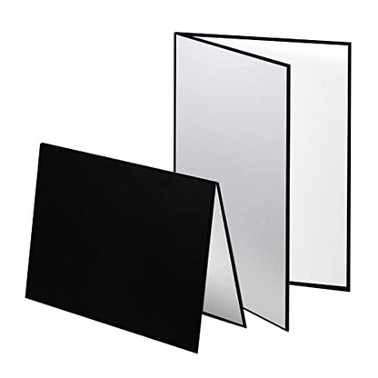 Meking 3 in 1 Photography Reflector Cardboard, 12 x 8 inch Folding Light Diffuser Board for Still Life, Product and Food Photo Shooting - Black, Silver and White, 2 Pack - size: 2Pcs A4 Black Silver White