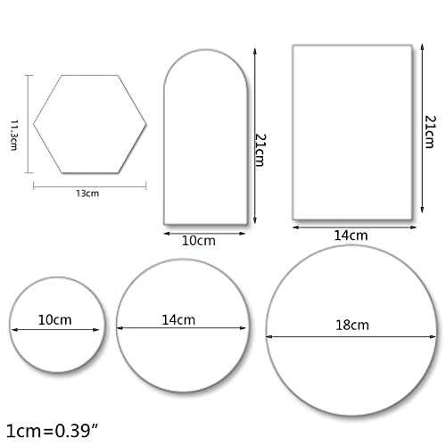 Acrylic Mirror Reflection Board Geometric Shape Photo Background Props Set Photography Ornaments Reflective Display Sheet (Geometry,6Pcs) - color: Geometry,6pcs