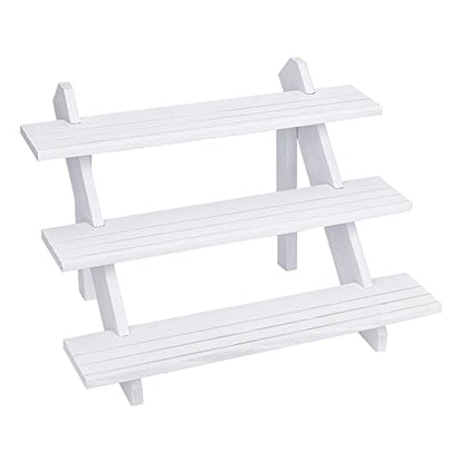 NBEADS 3-Tier Retail Earring Display Riser, White Earring Ring Holder Detachable Wood Retail Jewelry Card Display Stand with Groove for Crafts Jewelry Storage Display Collection, 15.3x12.28x10.12 - color: 3-Tier White