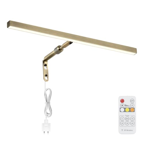 LED Picture Lights for Paintings Plug in, 16 Inch 4W Adjustable Art Light Gallery Wall Light for Display Art Work, Antique Brass Finish, CRI90+, 3000K Warm White - color: Antique Brass, size: 15.7inch,1 pack