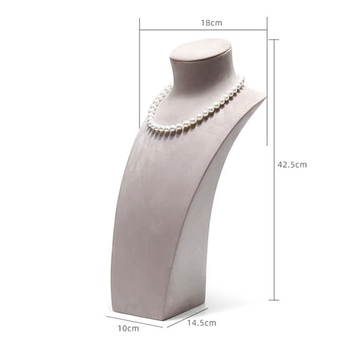 Jewelry Holder Pearl Necklace Jewelry Rack Display Props High-end Light Luxury Vertical Portrait Model Jewelry Display Stand Jewelry Display - color: Gris