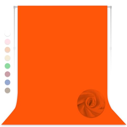 Orange Backdrop for Photoshoot, Professional Photo Backdrop Background Curtain for Product Photography，Portraits, Wedding, Party, Live Streaming Video Recording 5X7 FT (Background Only) - color: Orange, size: 5X7 FT