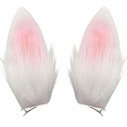 2pc Women Bunny Rabbit Ear for Easter Halloween Cosplay Costume Prop Hair Accessories s (White, Onesize)