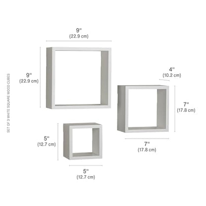 MELANNCO Floating Square Cube Shelves, for Bedroom, Living Room, Bathroom, Kitchen, Nursery, White (Pack of 12) - color: White, size: Set of 12