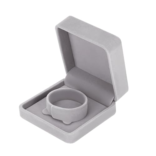 LETURE 4 Pieces Classic Velvet Bracelet Bangle Pendant Necklace Gift Box, Travel Jewelry Box Display Storage Case for Gift, Wedding, Engagement, Proposal, Birthday (4PCS Bracelet-GREY) - color: 4PCS Bracelet-GREY