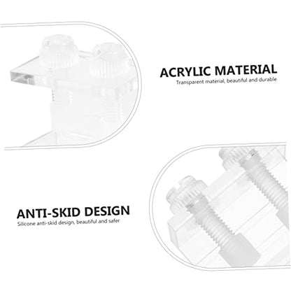 FOMIYES 2pcs Acrylic Background Clips for Fish Tank Aquarium Backdrop Fixing Clamps Non-Skid Design and Siphon Groove for Securely Mounting Tank Backgrounds