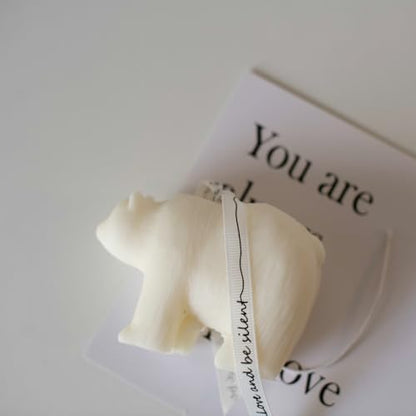 Polar Bear Shape Scented Candle,Floral Aroma Soy Wax Sculpture for Home Decor,Wedding Table Centerpiece & Photo Prop,Smokeless Fragrance Gift for Animal Lovers