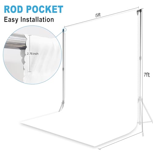 White Backdrop for Photoshoot, Professional Photo Backdrop Background Curtain for Product Photography, Portraits, Wedding, Party, Live Streaming Video Recording 5X7 FT - color: White, size: 5X7 FT