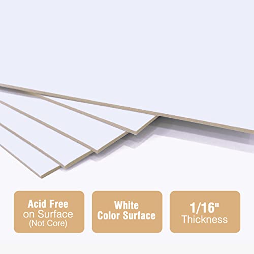 Falling in Art 50 Pack Acid-Free Mat Boards - 8x10 Uncut White Backing Boards, 4 - Ply Thickness Backer Boards for Photos, Pictures, Frames, Artworks and Prints - size: 8*10-50 Pack