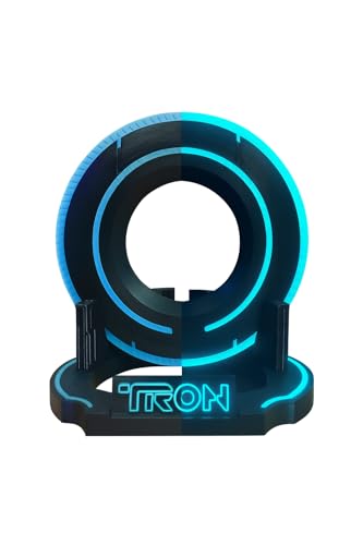 Futuristic Identity Disk Display with Stand Inspired by Tron Disc