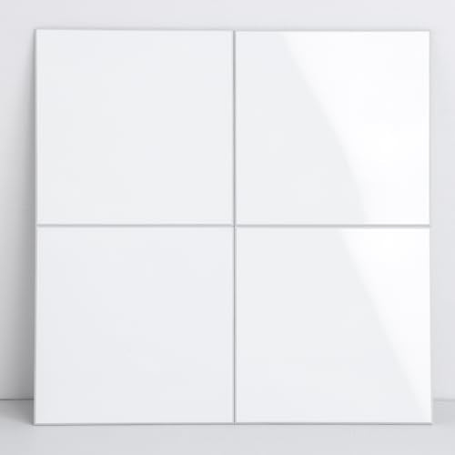 llDecoo Peel and Stick Tiles for Kitchen Backsplash, New Upgrade Design 9" x9" SPC Square Marble Tiles, Cream White Premium Mosaic Tiles(5-Sheet) - color: White, size: 5-sheet