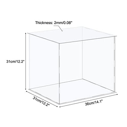 MECCANIXITY Acrylic Display Case Plastic Box Cube Storage Box Clear Assemble Showcase 14.1x12.2x12.2 Inch for Collectibles - size: 14.1x12.2x12.2 Inch