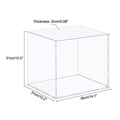 MECCANIXITY Acrylic Display Case Plastic Box Cube Storage Box Clear Assemble Showcase 14.1x12.2x12.2 Inch for Collectibles - size: 14.1x12.2x12.2 Inch