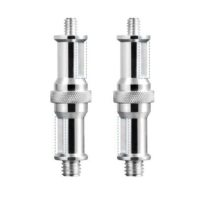 Selens 2Pcs Standard 1/4 '' to 3/8 '' Metal Male Convertor Threaded Screw Adapter Spigot Stud for Studio Light Stand,Hotshoe/Coldshoe Adapter,Super Clamp and Flash Holder - size: 2Pc