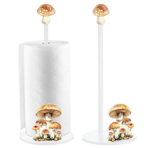 Namalu Mushroom Paper Towel Holder Mushroom Kitchen Decor Kitchen Fun Paper Towel Holder Dispenser for Bedroom Toilet Countertop Decor - style: Mushroom