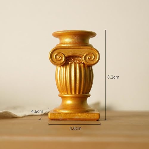 Mini Nordic Resin Roman Column, Greek Sculptural Angel Display, Photo Props, Candle Holder, Sketching Art Teaching Tools (Ionic B (Gold) - 8.2cm) - color: Ionic B (Gold) - 8.2cm