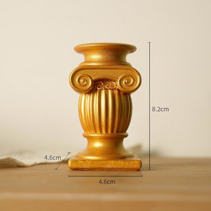 Mini Nordic Resin Roman Column, Greek Sculptural Angel Display, Photo Props, Candle Holder, Sketching Art Teaching Tools (Ionic B (Gold) - 8.2cm) - color: Ionic B (Gold) - 8.2cm